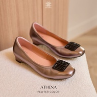 รองเท้าหนังแกะรุ่น Athena Pewter Color (สีเทาเมทัลลิค)
