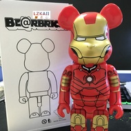 【Special Offer】be@rbrick  × Marvel - Iron Man New Ver. 400% 28 cm Bearbrick Gift Anime Action Figures Toy Collecion