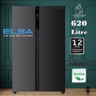 ELBA Refrigerator 4 Doors Fridge Inverter French Door 530L ER-M5342FD(SV) / 620L Silver Side by Side