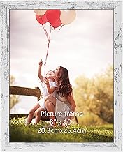 HORLIMER 8x10 Picture Frame Set of 1, Rustic White Photo Frames 8 by 10 Photo for Wall or Tabletop W