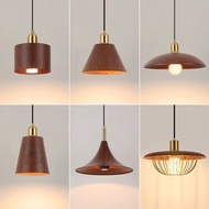 Simple Chandelier Japanese Style Walnut Wood Grain Restaurant Hotel Small Chandelier Retro Bar Bed L