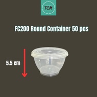 FC200 W2 Disposable Round Container/Jelly Plastic Cup/Bekas Bulat Jeli/Cawan Jeli 50pcs