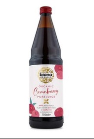 Biona 有機純小紅莓汁 Organic Pure Cranberry Juice 750ml. Best before 2025/11/9