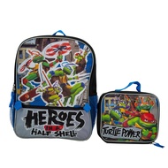 Teenage Mutant Ninja Turtles 2 Piece Backpack Set, Boys & Girls 16" School Bag, Blue