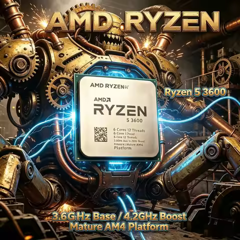 AMD Ryzen 5 3600 R5 3600 Gaming Processor Unlocked 6-Core 12-Thread AM4 7NM 32MB L3 Cache PCIe 4.0 S