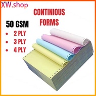 2-ply, 3-ply, 4-ply Color carbonless continuous computer forms 9.5x11/5.5 inches, dot matrix printer