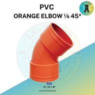 PVC Orange Elbow 1/8 Bend (45*)