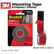 3M Scotch 414P Extreme Strong Mounting Tape Double Sided Tape 25.4mm x 1.5meter / new 414-S19 19mm x