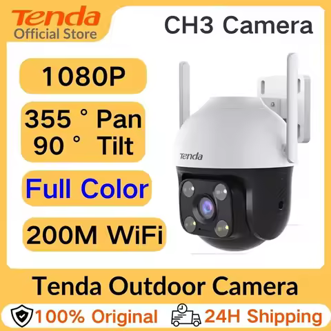 Tenda 4MP Outdoor Wi-Fi Pan/Tilt Camera CH7-WCA Full-Color 360° visual coverage Night Vision AI Moti