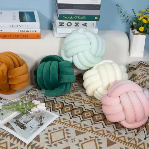 Nordic stay Striped Cushion Plush Pillow Throw Knot Throw Pillow Cushion Sofa Pillow Living Room Rou
