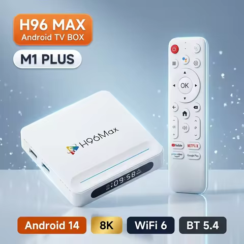 H96 MAX H618 PLUS Smart TV Box Android 14 4K UHD WiFi6 BT5.4 100M Ethernet Streaming Media Player