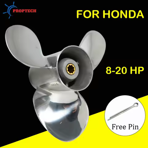 Stainless Steel Propeller for Honda 8HP 9.9HP 15HP 20HP Boat Motor 9 1/4X8 9 1/4X9 9 1/4X10 9 1/4X11