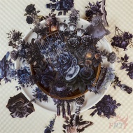 ❀ Black Gothic Rose Series 02 PET Clear Stickers ❀ 50Pcs/Set DIY Fashion Waterproof Kids Rewards Sti