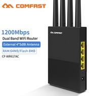 Comfast 1200Mbps Dual Band Wireless WiFi Router 2.4G+5Ghz RJ45 Wan/Lan Smart Wi-Fi Access Point Router 4*5dBi Antenna Router