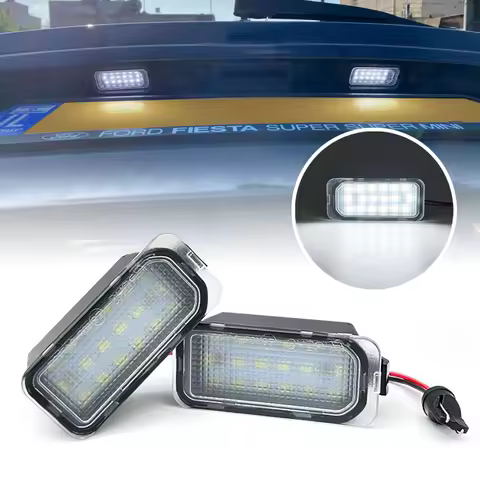 2Pcs White LED License Plate Light For Ford Focus MK2 MK3 Fiesta MK6 Mondeo MK4 Kuga S-MAX C-MAX Gal