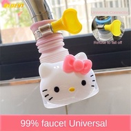 Lovely Kids Gift Creative Hello Kitty Flexible Kitchen Sink Tap Head 360 Rotatable Water Saving Tap Faucet Extender Kuromi Melody Cinnamoroll Faucet Tapware Faucet Nozzle bluey1