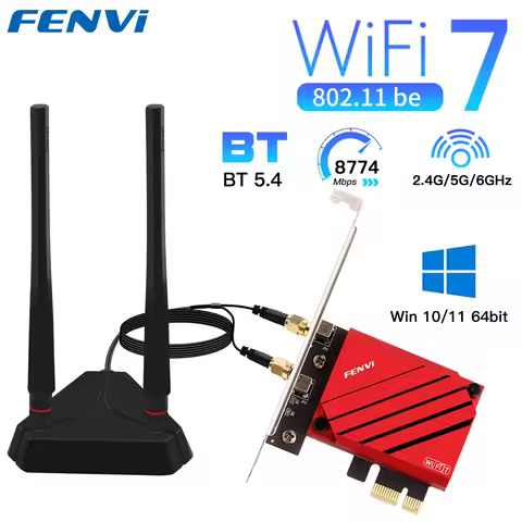 FENVI WiFi 7 BE8800S Bluetooth 5.4 PCIE WiFi Adapter BE200 Tri-band 2.4G/5G/6G 802.11BE Wireless Net
