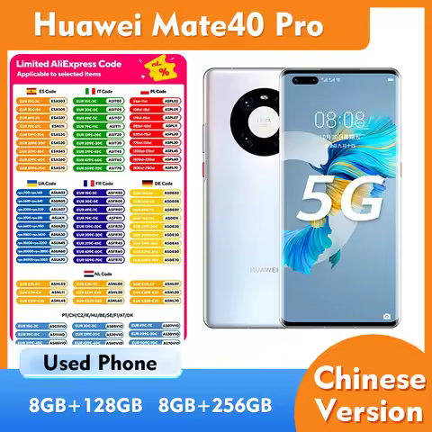 Huawei Mate40 Pro 5G 128GB 256GB ROM Smartphone Android 6.76 inches 2772x1344px 4400mAh used phone