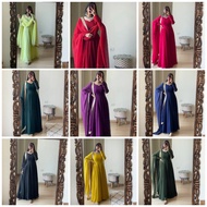 Shree Rns Fashion's Graceful Georgette Gown & Dupatta Set with Intricate Lace Border