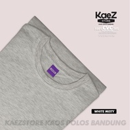 KAOS POLOS PRIA WANITA LENGAN PENDEK WARNA PUTIH MISTY [WHITE MISTY] CVC TWOTONE 30S PREMIUM KAEZSTO