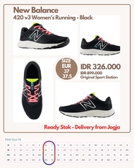 New Balance 420 v3 Women's Running Black Size 37 | Sneaker Sepatu Lari Wanita | Sepatu Sekolah Hitam