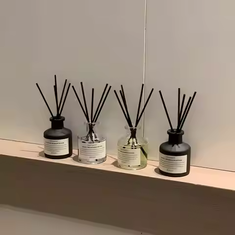 50ML Flameless Home Fragrance Room Freesia Jasmine Fragrance Oil with Rattan Diffuser Stick Home Roo
