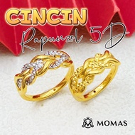 MOMAS CINCIN RAPUNZEL 5D Emas 916 Original Cincin Emas 916 Cincin Emas 916 Tulen Cincin Emas Origina