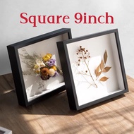 SG Stock Square 9inch Hollow 3cm Shadow Box Art Display Frame Wedding Flowers Specimen Decoration Valentines Day Gift