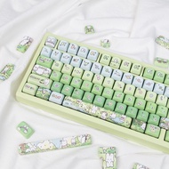 Green Rabbit Keycaps 133/141 Keys FOA Profile PBT Dye Sublimation Wooting60 MAD60 Aula F75 Round Key