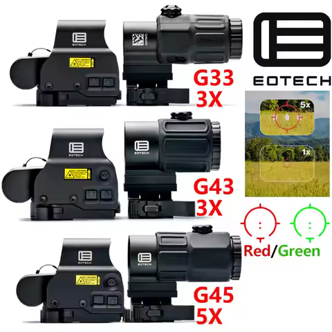 Tactical EOTECH 558 G43 G33 G45 Holographic Collimator Sight Red Green Dot Sight 3X Magnifier Huntin