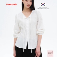 [ from South Korea ] 8 seconds Button-up Cotton Blouse - White