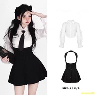 Sexy Style Sweet Spicy Suit Youth Eye Swan Preppy Long-Sleeved Shirt Tie Strap Skirt Student School 