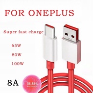 100W Supervooc Fast Charging Cable USB-Type C 8A Warp Charger Cord For Oneplus 13 12 11R 10 Pro Ace 