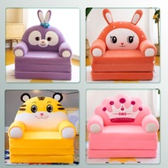 Kids Foldable Sofa Bed Dual-Use Sleep Children Back Seat Kindergarten Cute Animal Bean Bag Lying Sma