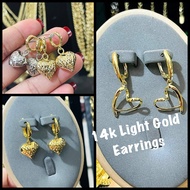 14k Gold Pure Light Gold Diacut Earrings
