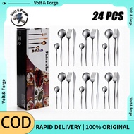 24 Pcs Cutlery Set Dinner Spoon Fork Set Hadiah Kahwin untuk Pengantin Baru Hadiah Kawin Wedding Gif