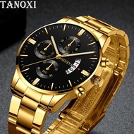 GENEVA Luxury gold Men's Fashion Watches Men's Automatic Date Analog Wrist Watches for men Waterproo