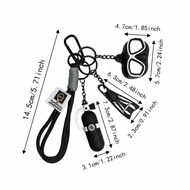 Creative Diving Tank Flippers And Goggle Keychain Set Mini Scuba Gear Pendant For Bag Keys And B9m7