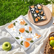 1pc Lemon & Flower Pattern Color Tablet Protective Case,Compatible With IPad 10th Generation,IPad Ai