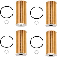 26320-3LTA0 4Pcs Oil Filter Fit for Genesis G70 G80 G90 3.3L V6 / for Kia Stinger K900 3.3L V6, Engi