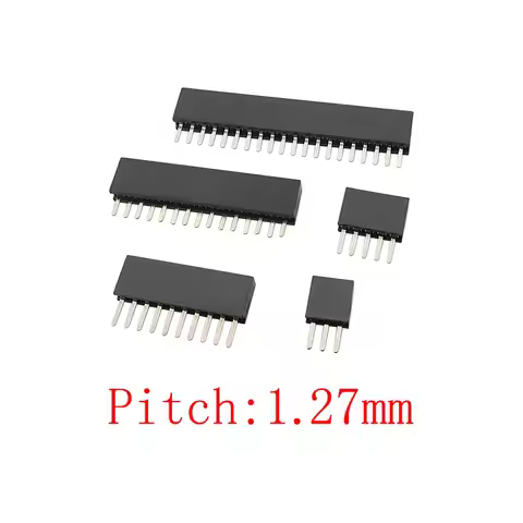 10Pcs Single Row Pitch 1.27 mm Female Jack Pin Header PCB Board Connector 2P-50Pin Straight 1.27mm P