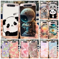 For Samsung Galaxy A80 A90 4G Cute Panda Flower Painted Soft Silicone TPU Case Samsung A80 A90 4G SM