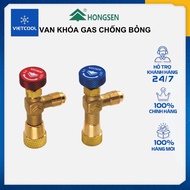 HONGSEN ANTI-SPILL GAS LOCK VALVE (model HS-1221, HS-1222, HS-1223) gas R32, R410a, R22, R407c, R404