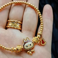 Golden labubu Passepartout Pendant Bracelet Gourd Transfer Bracelet Light Luxury Fashionable New lab