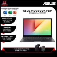ASUS VivoBook Flip 14 TM420U-AEC551TS R5 / TP470E-AEC240TS i5 14" FHD Touch Laptop Black (8GB, 512GB