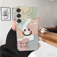 เคสโทรศัพท์ใสลายหน้ายิ้มบล็อกสีน่ารัก ดีไซน์ยกขอบป้องกันตกสี่มุม สำหรับ Google Pixel 9 Pro XL/ Smart