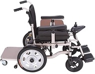 Fashionable Simplicity Wheelchair - Heavy Duty Electric Wheelchair With Headrest Foldable Folding And Lightweight Portable Power Chair With Seat Belt 117.5X67X95Cm