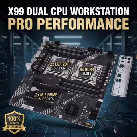 X99 Dual Desktop Motherboard 8 DDR4 Memory Slot Computer Motherboard USB 3.0 USB 2.0 M.2 NVME SATA 3
