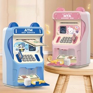 Kids ATM Bank Educational Toys with Facial Recognition Simulated Card Slot Automatic Money-Rolling A