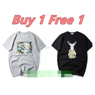 Buy 1 Free 1 @ XXXXL Plus Size Men O-Neck Short Sleeve Cotton T-Shirt